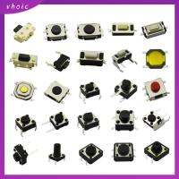 VHOIC 250pcs 0.1 A สวิตช์ปุ่มกด25ค่า เอสเอ็มดีไมโคร 12 V ค่ะ Momentary Tact Switch Assortment KIT ใช้งานได้ง่าย ปุ่มกดแบบกด TV TV