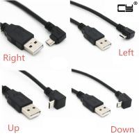 ขึ้นลงทำมุมด้านขวา90องศาปลั๊กไมโคร Usb ค่าบริการข้อมูลเพศชาย Usb ตัวผู้สายต่อ25ซม. 50ซม. สำหรับแท็บเล็ต5ft 1ม