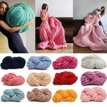 45m DIY Soft Chunky Wool Yarn Thick Bulky Arm Knitting Wool Roving Crochet Knitting Yarn, Size: One Size