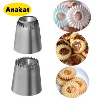 ANAEAT 1pc Stainless Steel Cookie Squeeze Flower Mouth Piping Nozzles Dessert Biscuit Cake Ice Cream Decorating Mouth Kitchen Baking Tools