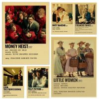 ▼♤ เงิน Heist สกปรกโปสเตอร์ตกแต่งบ้านเต้นรำ Little Women ภาพวาด HD พิมพ์คลาสสิกกระดาษคราฟท์ภาพห้องนั่งเล่น Wall Art