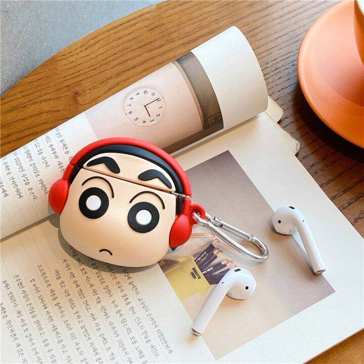 การ์ตูนฟังเพลง-crayon-shin-chan-เคสหูฟังสำหรับ-airpods-pro-3ซิลิโคนเคสป้องกันสำหรับ-airpod-1-2-airpods