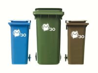 ∏✣ Naklejki WHEELIE BIN X 3 xx oczy i numer domu xx czarny biały