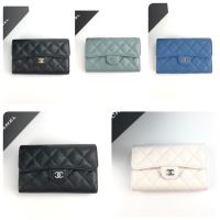 ของแท้ 100% ราคาถูก New Chanel trifold medium wallet 6"