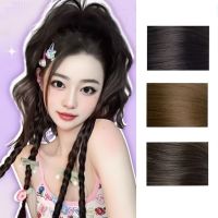 RTGRTGRF ไฟเบอร์ทนความร้อน ผมต่อเปีย สีดำสีดำ ผมหางม้า ขนปุยฟู ยางรัดผม สำหรับผู้หญิง