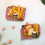 Believe12 giỏ bánh mì Mini Máy nướng bánh mì phụ kiện nhà búp bê ăn sáng