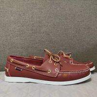 รองเท้า Sebago Docksides แท้สำหรับผู้ชาย,รองเท้าหนังระดับพรีเมียมแบบผูกเชือกรองเท้าเรือ AB029