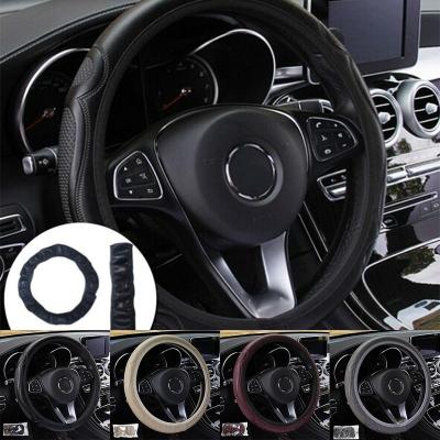 UNI Universal Auto Car Steering Wheel Cover Leather Breathable Anti-slip 38cm