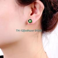 bdfszer 012A [Strong affection] European and American rose gold grandmother gemstone ring female green tourmaline colored gemstone rose gold earrings female