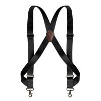 Heavy Duty Trucker Suspenders สำหรับผู้ชายทำงานกว้าง3.5ซม. X-Back พร้อมคลิปด้านข้าง2ตะขอปรับยืดหยุ่นสูงกางเกง Braces