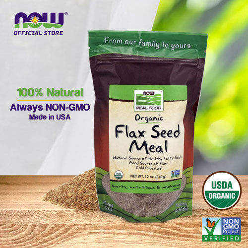 NOW Foods, Organic Flax Seed Meal, Source of Essential Fatty Acids and Fiber, ColdProcessed