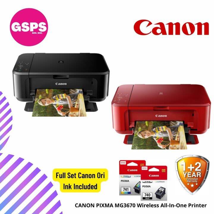 CANON PIXMA MG3670 Wireless AllInOne Printer Lazada