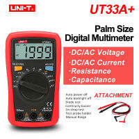 มัลติมิเตอร์ขนาดฝ่ามือ UNI-T,เครื่องทดสอบความต้านทานหน้าจอ LCD AC DC 2mF ความจุ NCV ไฟส่องจากด้านหลัง UT33A + /UT33B + /UT33C + /UT33D +