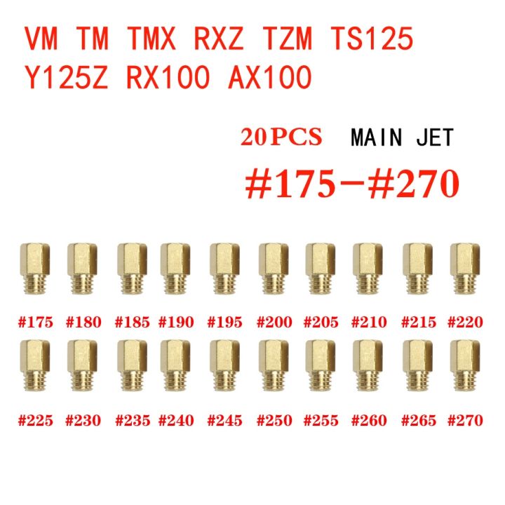 หัวพ่นหลักชนิดหกเหลี่ยมคลังสินค้าพร้อม-zdu8t1dr-สำหรับ-mikuni-vm-tm-tmx-rxz-tz-tzm-ts125-y125z-rx100-ax100คาร์บูเรเตอร์-tm24-27-28-20x70-170-175-270