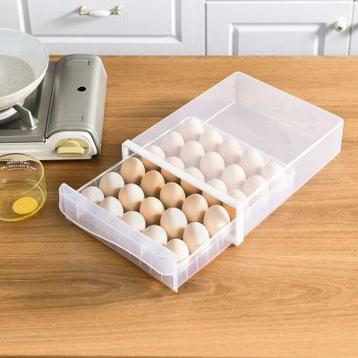 Household Egg Storage Box Drawer-Type Refrigerator Storage Box Plastic Transparent Dumpling Box Double Layer Egg Tray
