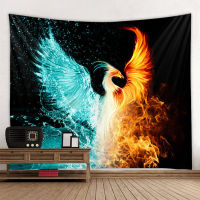 Fire Phoenix แขวนผนัง Tapestry Flying Bird Art ตกแต่งผ้าห่มผ้าม่านแขวนที่บ้านห้องนอนห้องนั่งเล่น Decor