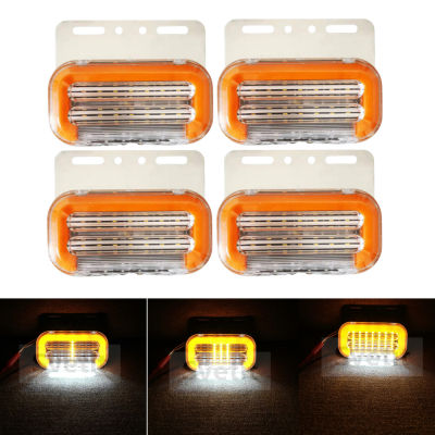 4Pcs LED Side Marker Lights Truck Trailer 24V Sequential Turn Signals Clearance Lights For Lorry Van Tractor Warning Lamp