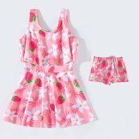 HOT14★6M-3Y 3Pcs Toddler Infant Girls Swimsuit Cute Flower Strawberry Print Baby Girls Swimwear Summer Beachwear Bathing Suit Dropship