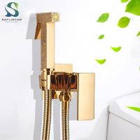 Luxurious Gold Bathroom Bidet Faucet Hygienic Clean High Pressure Bidet Portable Bidet Gun Sprayer Cold Hot Water Mixer taps