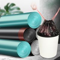 1 Roll Trash Bags Thicken Drawstring Garbage Bags Household Disposable Trash Pouch Kitchen Cleaning Waste Bag Waterproof Storage