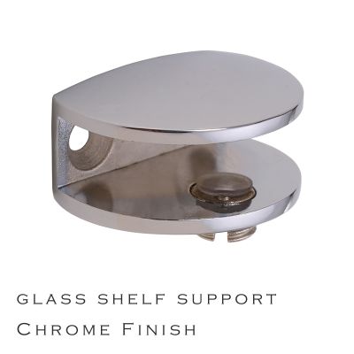 4 pcs Zinc Alloy Chrome 5-12 MM Shelf Support Heavy Duty Glass Shelf Clips