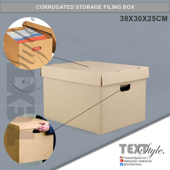 Textstyle Corrugated Filing Box Storage Container Office Filing Box