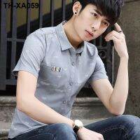 ✳☑ and summer short-sleeved male han edition mens leisure handsome young joker students cultivate ones morality