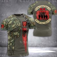 T SHIRT - ALBANIA Soldier-ARMY-VETERAN Country Flag 3D Printed High Quality T-shirt Summer Round Neck Men Female Casual Top-9  - TSHIRT