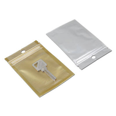 Wholesale 9*16cm Golden Clear Self Seal Zipper Plastic Retail Storage Pack Bag, Zip Lock Bag Retail Package With Hang Hole