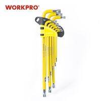 WORKPRO 9PCS Universal Hex Key Wrench Set Long Arm/Short Arm Torx Key Set Metric SAE Ball Point Key Set