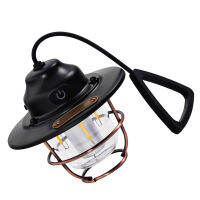 โคมไฟเต็นท์แบบพกพาสีดำ 7 Gear Dimming Camping Lantern for Picnic