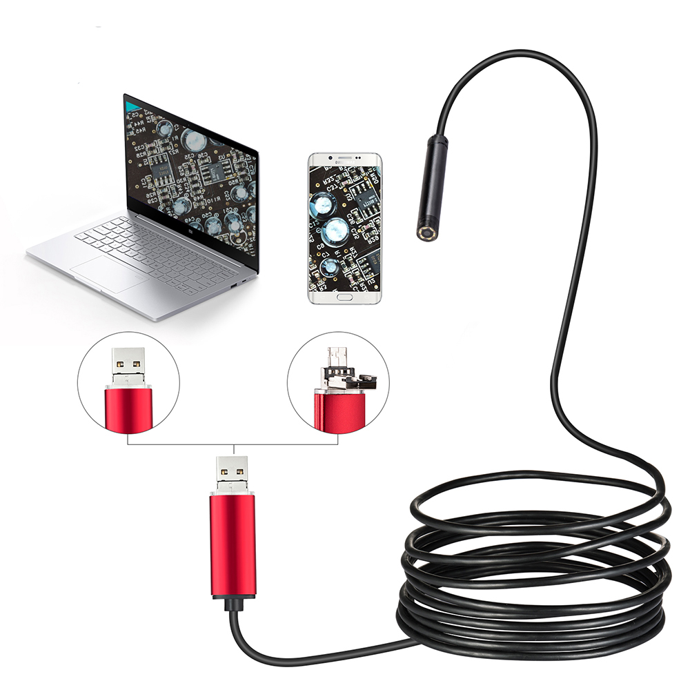HD 5.5mm 2IN1 6LED Mini USB Android Endoscope IP67 Inspection Camera 3Color — M 