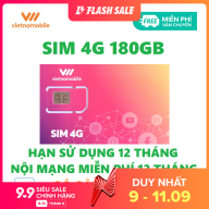 Sim 4G vietnamobile trọn đời hạn sử dụng 12 tháng có sẵn tháng đầu 180GB thumbnail