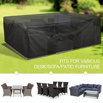 Heavy duty Waterproof Patio Furniture Cover Rectangular Garden Rain Snow Outdoor Cover for Sofa Table Chair Wind-Proof