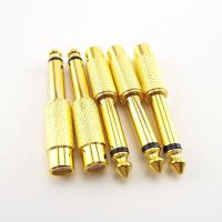 2/5/10pcs Golden Audio Adapter 6.35mm 1/4 Male Mono Plug to RCA Female 6.5mm to AV Jack Audio Adapter Connector TS For Home KTV