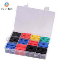 pcbfun 750ชิ้นท่อท่อหดโพลิโอเลฟินกล่องพลาสติกฉนวนกันความร้อนหดได้ผสมสีปลอกหุ้มท่อท่อหดความร้อน