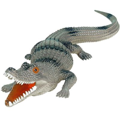 Large crocodile toy simulation model of animals wild reptile plastic soft voice to children hand puppet boy