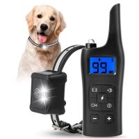 2624Ft Pet Trainer Electric Dog Shock Training Collar Stop Barking Device Waterproof Rechargeable Dog Remote Control Receiver