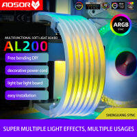 COOLMOON AOSOR DIY AL300 LED Light Strip 5V 4PIN RGB ARGB Aura Sync Neon แถบแสงแบบยืดหยุ่นสำหรับเมนบอร์ดคอมพิวเตอร์แชสซี