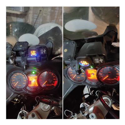Motorcycle Charging QC3.0 Digital Display Dual USB Phone Fast Charger Voltmeter Phone Charger Socket