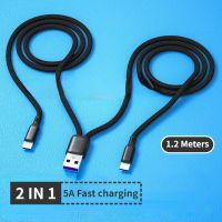 ?Readystock + Gratis Ongkir?2 In 1 USB ไมโคร USB C USB C โทรศัพท์มือถือเคเบิลสายชาร์จสำหรับ iPhone Huaiwei Samgsung Xiaomi Type C ลวดสายชาร์จ