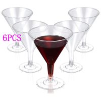 6Pcs Wedding Plastic Goblet Bar Party Supplies Glass Drink Cup Red Wine Glass Disposable Cup