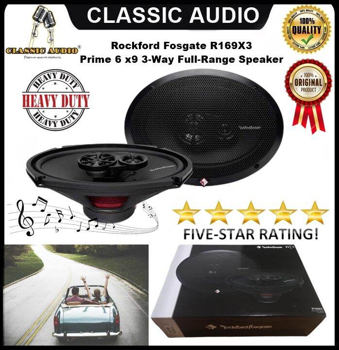 Classic Audio Rockford Fosgate R169X3 Prime 6 x9 3Way FullRange