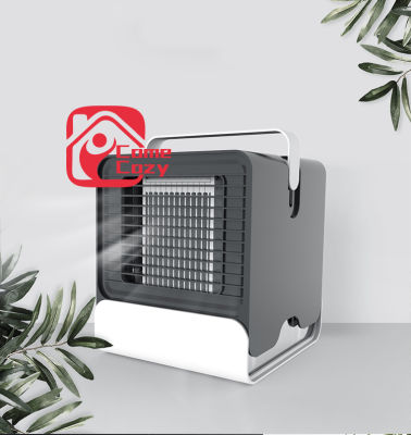 Air-Cooler พัดลมมินิ แอร์มินิ พร้อมไฟให้แสงสว่าง สามารถเติมน้ำเพิ่มความเย็นได้ สินค้าพร้อมส่ง