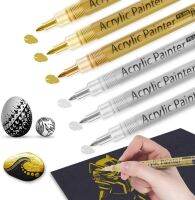 3Pcs/set 4 Colors Acrylic Paint Pen for Rock Painting StoneCeramicGlassWood Tire Fabric Metal Canvas Extra-fine Tip Black