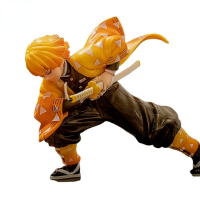 25CM PVC Anime Demon Slayer Battle Edition Agatsuma Zenitsu Blade Action Figure Model Doll Decoration Collection Statue