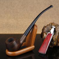 【CC】✉❐❧  Classic Ebony Wood Pipe 3mm Filter Multifunction Metal Tobacco