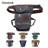 Geestock Mens Leg Bag Canvas Man belt Pouch Asion Waist Bags Belt Motorcycle Fanny Waist Pack for Travel Riding Hip Bum Bag