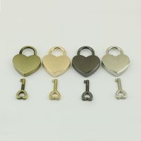 【CC】☎  10 Pieces Heart-Shaped Jewelry Gold Lock Hardware With Wedding Padlock Luggage Hanging Concentric Locks