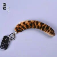 Raccoon crystal tail key pendant cos props crystal fox tail bag pendant jewelry accessories